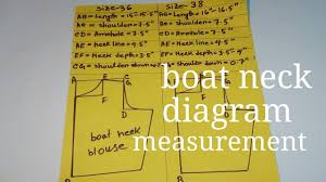 36 42 Size Boat Neck Blouse Measurement Chart How To Take Measurement On Boat Neck Blouse