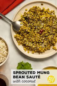 sprouted mung bean sauté with coconut