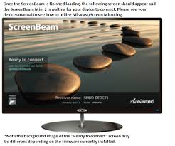 how do i connect the screenbeam mini 2