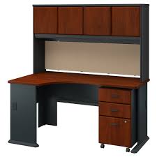Hey, you can only buy 3 of these. Bush Business Furniture Series A Left Corner Desk With Hutch And Mobile File Cabinet In Hansen Cherry And Galaxy Carrolls Office Furniture
