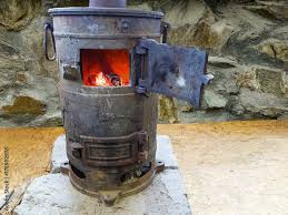 Old Cast Iron Wood Burning Stove The