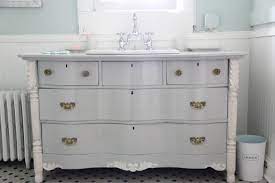 turning a dresser into a bathroom vanity