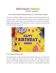 Created by gaana user | tracks 6. Go For Customized Happy Birthday Song Audio For A Great Birthday Celebration By Jai Narayan Issuu