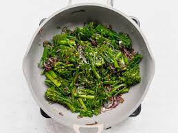 pan fried tenderstem broccoli with