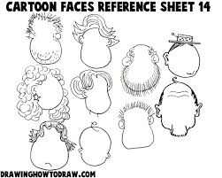 cartoon faces reference sheets and