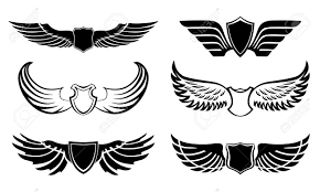 抽象的な羽天使または鳥翼絵文字セット分離ベクトル イラストのイラスト素材・ベクター Image 26449109