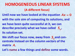 Ppt Geneous Linear Systems