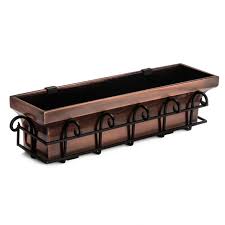 Adorn your home or deck rail with your favorite plants in this elegant hammered copper effect planter. H Potter Flared Window Box 30 Inch Antique Copper Finish