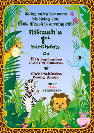 1st birthday invitation for jungle