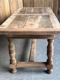 French country rustic farmhouse table reclaimed weathered white salvaged chunky turned legs shabby chic farm house kitchen dining table. Mid 19th Century French Rustic Bleached Walnut Farmhouse Kitchen Dining Table For Sale At Pamono
