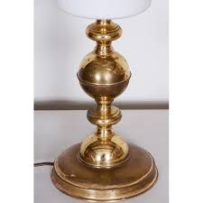 Mid Century Table Lamp In Milk Glass