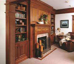 traditional cherry fireplace mantel and