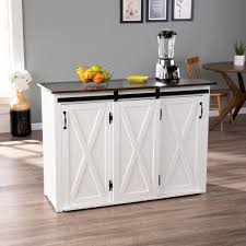 Sold and shipped by spreetail. Southern Enterprises Hemani Dark Brown And White Barn Door Kitchen Island Hd434032 The Home Depot