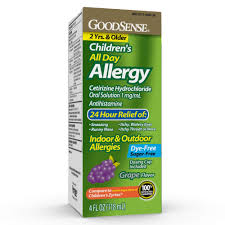 Goodsense Childrens All Day Allergy Cetirizine Hydrochloride Oral Solution Grape 4 Fluid Ounce