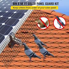 Vevor Solar Panel Bird Wire 8 In X 98 Ft Solar Panel Critter Guard Removable Garden Fence Guard Wire Roll Kit With Zip Ties Black