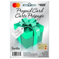vanilla mastercard prepaid gift card 100
