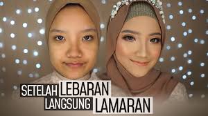 makeup lamaran awet hijab style