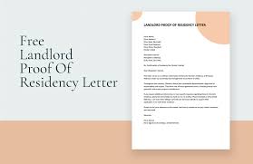 landlord proof of residency letter in