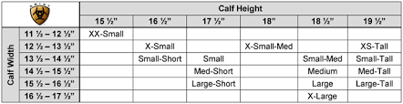 Ariat Size Charts
