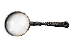 Antiqued Brass Magnifying Glass Nha