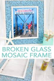 broken glass mosaic frame with mod