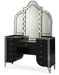 black vanity desk with mirror foter