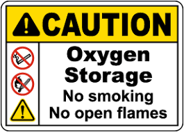 caution oxygen storage no smoking no