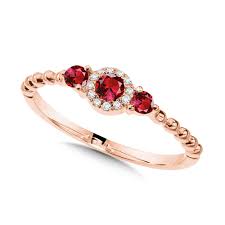 halo diamond and ruby ring