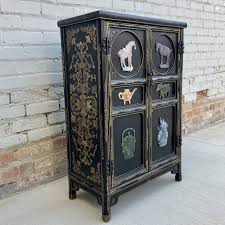 jinlong chinese black lacquered cabinet