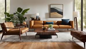 wood floors with mid century furniture