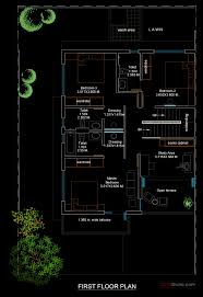 small villa ground floor plan autocad