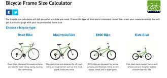 bike size chart infographic get the