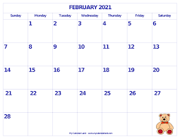 Free printable february 2021 calendar. February 2021 Calendar My Calendar Land