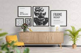 poster or frame in living room mockup