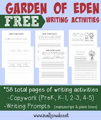 Free Garden Of Eden Writing Activities Pack