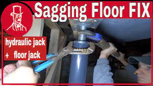 a sagging floor using floor jack