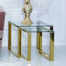Clear Glass End Side Tables