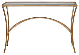 minimalist gold arch console table