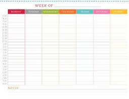 Printable Schedule Template Room Surf Com