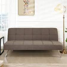Homestock Coffee Modern Futon Sofa Bed