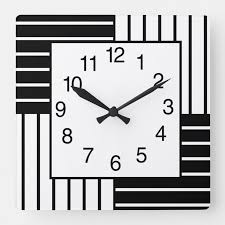 Bw Squares Striped Square Wall Clock