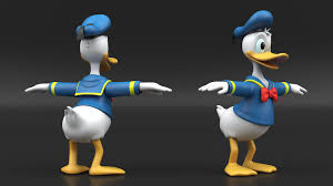 pose en t du personnage de donald duck