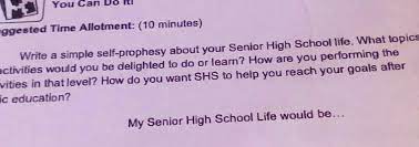 my senior high life would be