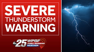 Severe thunderstorms are possible in and near the watch area. Severe Thunderstorm Warning Issued For Northwestern Palm Beach County