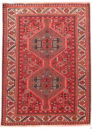 persian nomadic shiraz rug orange motifs