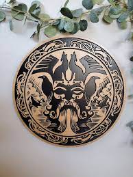Wood Carved Viking God Of Odin Wall Art