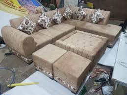 8 seater velvet corner l shape sofa set
