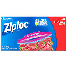Ziploc Storage Bags Quart 48 Ct Walmart Com