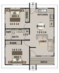 2 Bedroom Small House Floor Plans