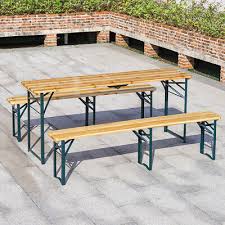 Folding Fir Wood Beer Table And Bench